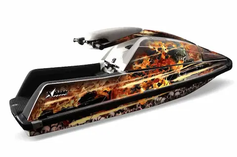Yamaha SuperJet square nose with the Firestorm Black graphic kit